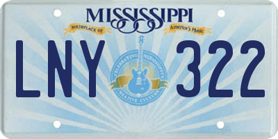 MS license plate LNY322
