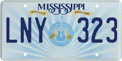 MS license plate LNY323