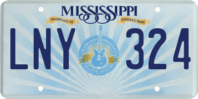 MS license plate LNY324