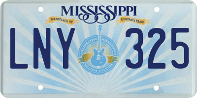 MS license plate LNY325