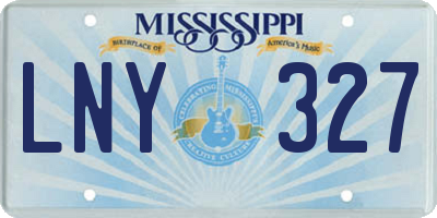 MS license plate LNY327
