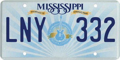 MS license plate LNY332