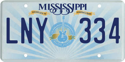 MS license plate LNY334