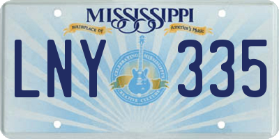 MS license plate LNY335