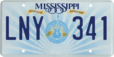 MS license plate LNY341