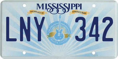 MS license plate LNY342