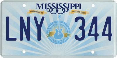 MS license plate LNY344