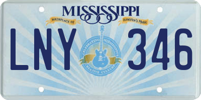 MS license plate LNY346