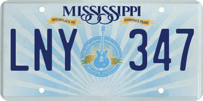 MS license plate LNY347