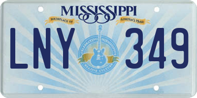 MS license plate LNY349