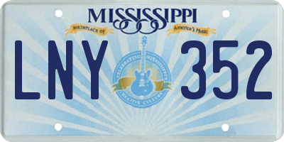 MS license plate LNY352