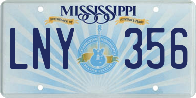 MS license plate LNY356