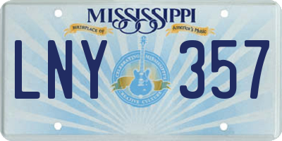 MS license plate LNY357