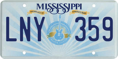 MS license plate LNY359