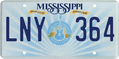 MS license plate LNY364