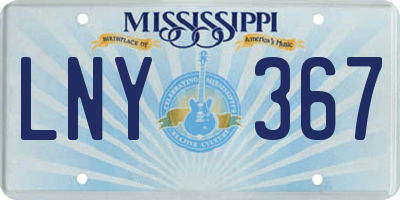 MS license plate LNY367