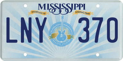 MS license plate LNY370
