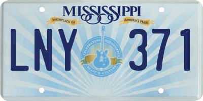 MS license plate LNY371