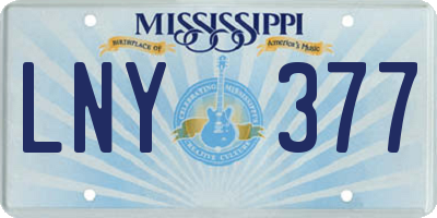 MS license plate LNY377