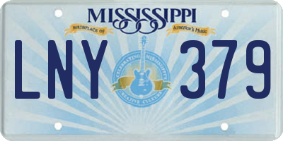 MS license plate LNY379