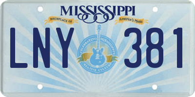MS license plate LNY381