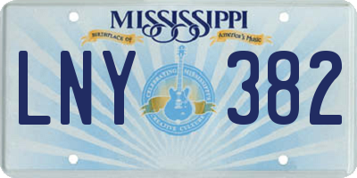 MS license plate LNY382