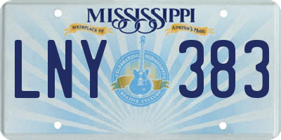 MS license plate LNY383