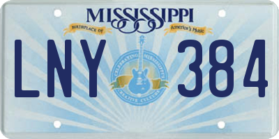 MS license plate LNY384