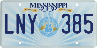 MS license plate LNY385