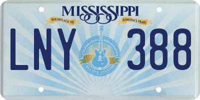 MS license plate LNY388