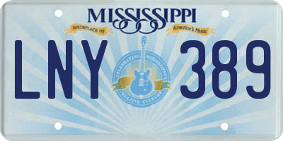 MS license plate LNY389