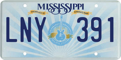 MS license plate LNY391