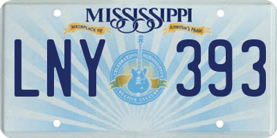 MS license plate LNY393