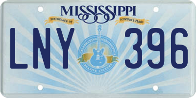 MS license plate LNY396