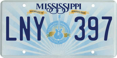 MS license plate LNY397