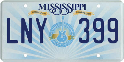 MS license plate LNY399