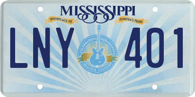 MS license plate LNY401