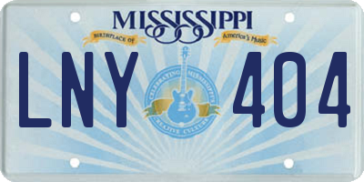MS license plate LNY404