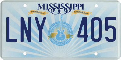 MS license plate LNY405