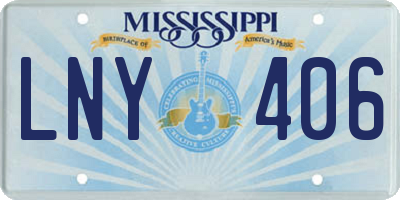 MS license plate LNY406