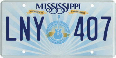 MS license plate LNY407