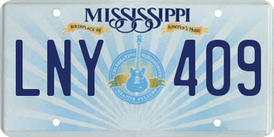 MS license plate LNY409
