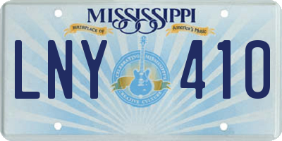 MS license plate LNY410