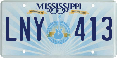 MS license plate LNY413