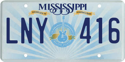 MS license plate LNY416