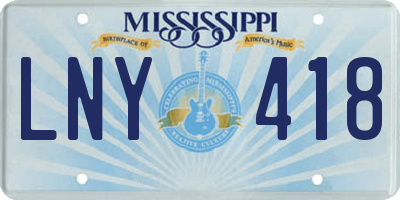 MS license plate LNY418