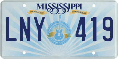 MS license plate LNY419