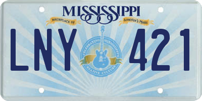 MS license plate LNY421