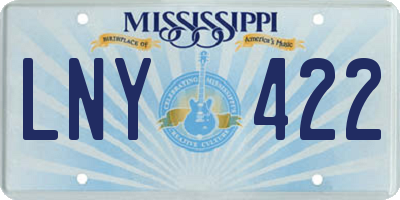 MS license plate LNY422