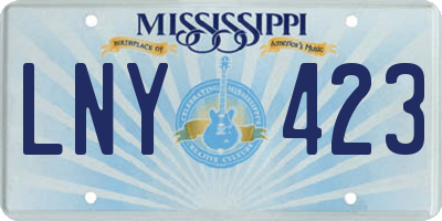 MS license plate LNY423